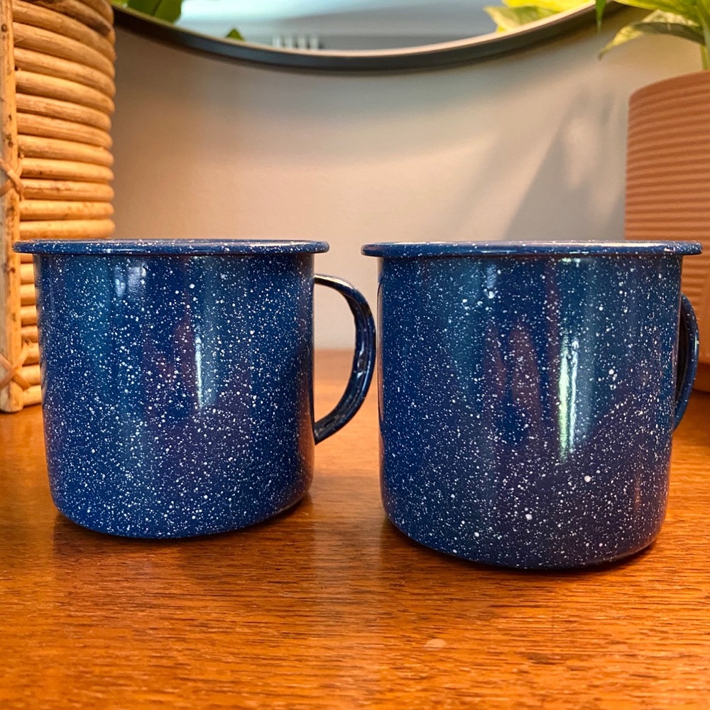 Vintage Speckled Enamel Mugs
